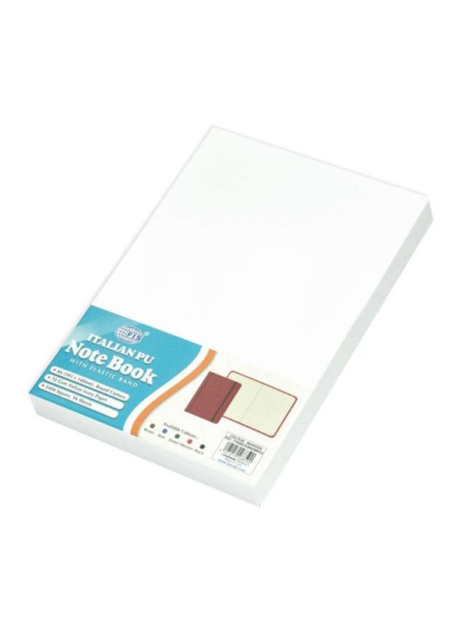 إف اي أس  دفتر مُلاحظات بغلاف من البولي يوريثان بنمط إيطالي مع شريط مطاطي وعلبة هدايا كستنائي - Image 2