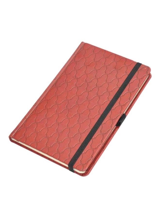 FIS PU Cover Single Ruled Notebook With Elastic Band Red - Image 1