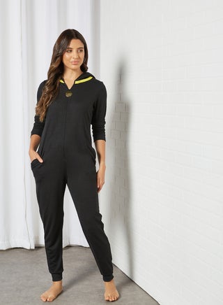 Slim Fit Hooded Cat Onesie Black - v1615828414/N42872078V_1