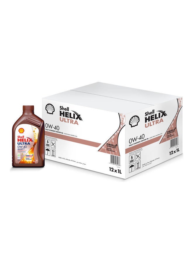 Shell Helix Ultra 0W-40 Fully Synthetic Motor Oil (12 X 1 Litre Carton)  - Image 1