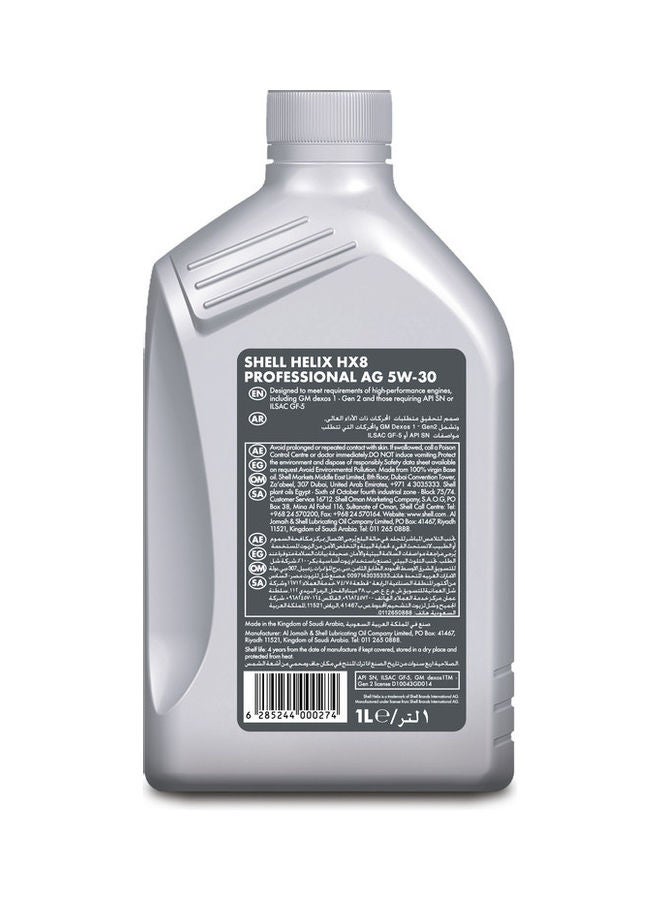 Shell - Helix HX8 Professional AG 5W-30 Fully Synthetic Motor Oil (12 X 1 Litre Carton) - Image 1