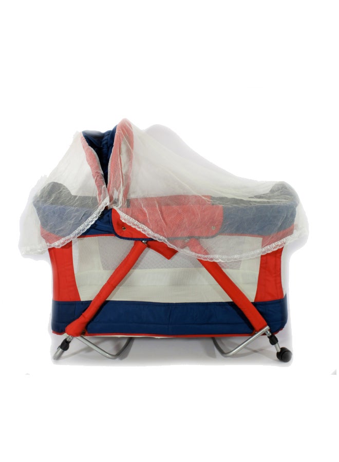 Uni baby - Mini Park Crib Red/Dark Blue - Image 1