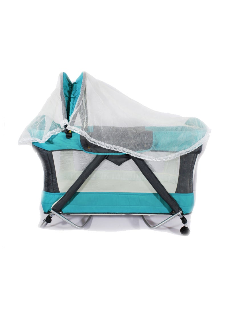 Uni baby - Mini Park Crib Aqua Green - Image 1