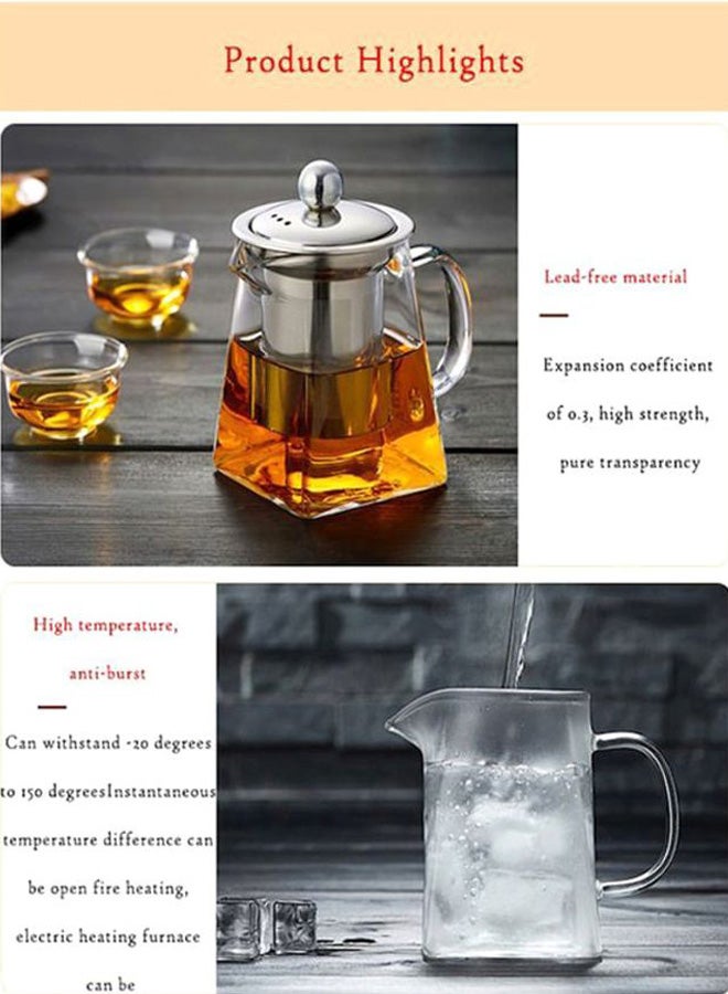 Beauenty - 2-Piece Filtration Teapot With Cup Set Clear/SIlver 13x7x7.5cm - Image 1