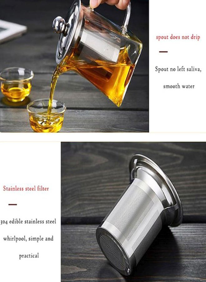 Beauenty - 2-Piece Filtration Teapot With Cup Set Clear/SIlver 13x7x7.5cm - Image 1