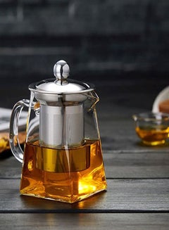 2-Piece Filtration Teapot With Cup Set Clear/SIlver 13x7x7.5cm - v1615830301/N33647924A_5