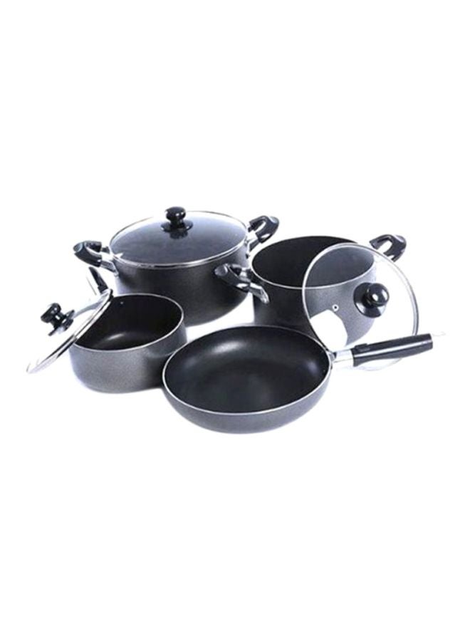 رويال فورد طقم أدوات الطهي مُكون من 8-قطع أسود/شفاف Fry Pan 24, Saucepan 18, Small Casserole 20, Big Casserole 24سم - Image 3