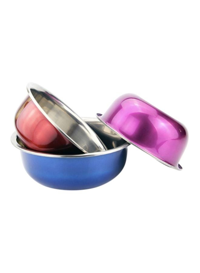 شاربدو طقم صحن شوربة متعدد الألوان مكون من 3 قطع مقاس 26X10/24X9.3/22X9 سم أزرق/وردي/فضي - Image 1