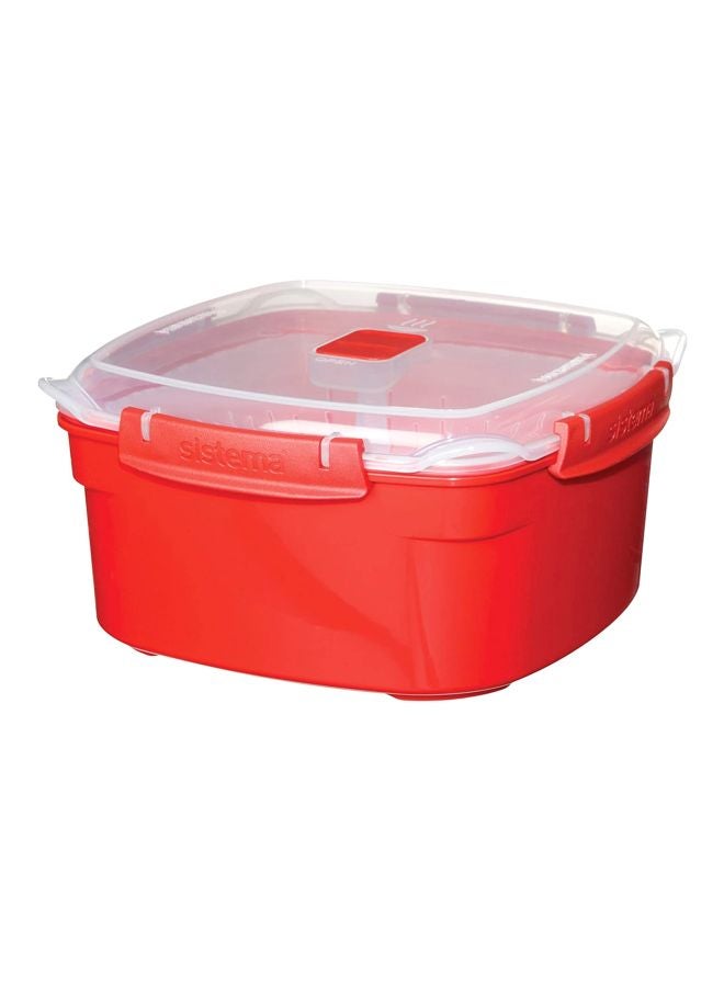 sistema - Microwave Steamer With Lock Red 2.4Liters - Image 1