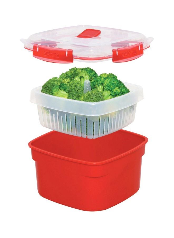 sistema - Microwave Steamer With Lock Red 2.4Liters - Image 1