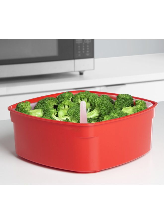 sistema - Microwave Steamer With Lock Red 2.4Liters - Image 1
