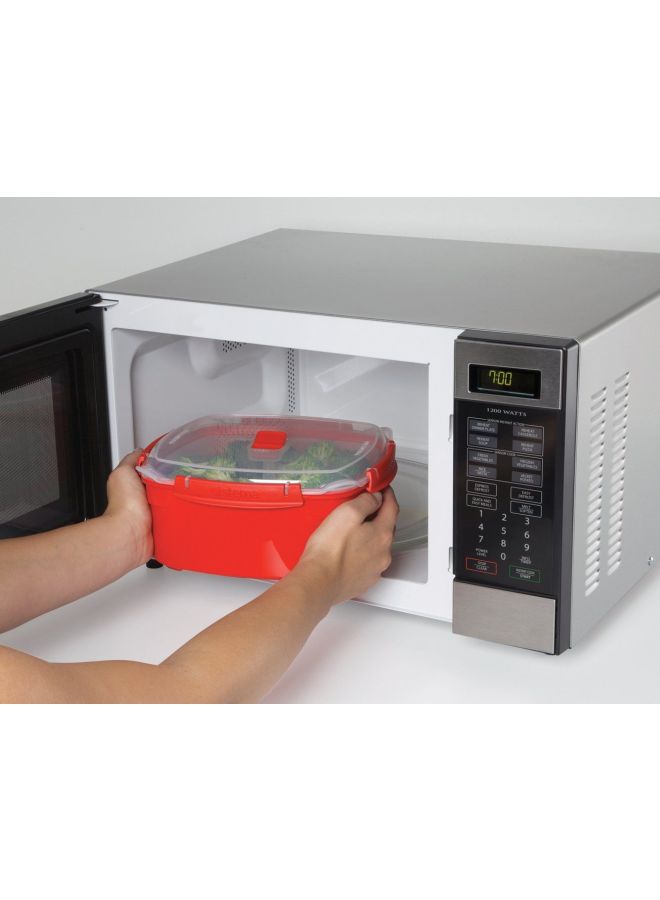 sistema - Microwave Steamer With Lock Red 2.4Liters - Image 1