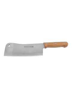 Royalford Cleaver Knife With Wooden Handle Silver/Brown 8inch  - Image 1
