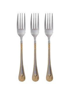 Berger 3-Piece Stainless Steel Fork Set Silver/Gold  - Image 1