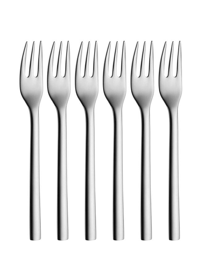 6-Piece Nuova Cake Fork Set Silver 6x16cm - v1615830315/N21161429A_1