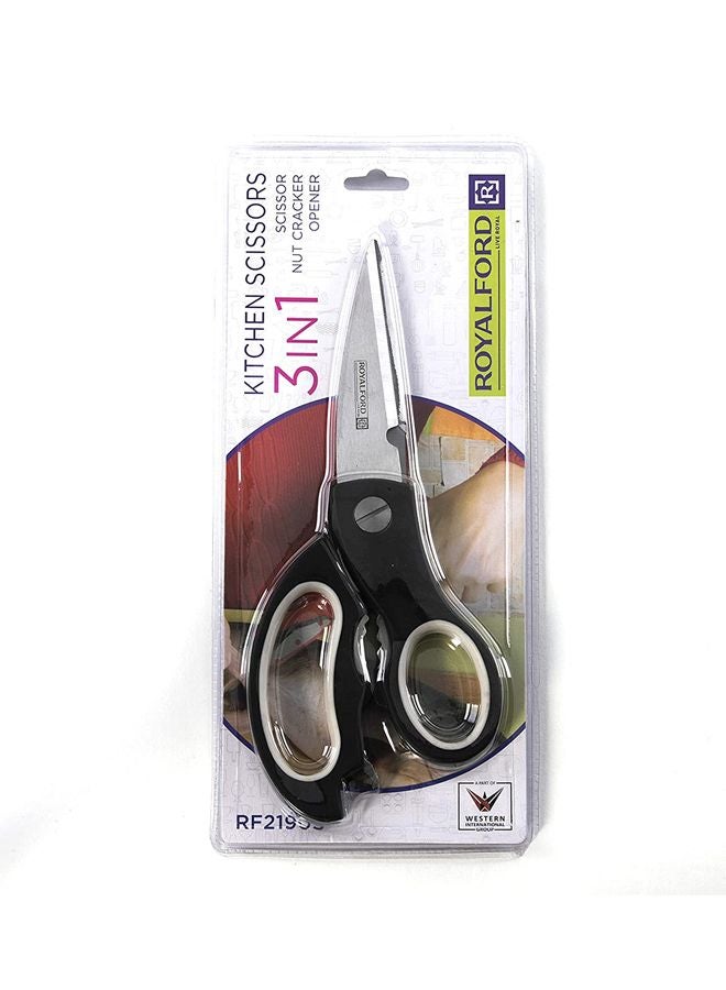 Royalford 3-In-1 Kitchen Scissor Black/Silver/White  - Image 5