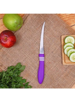 DELCASA 2-Piece Stainless Steel Steak Knife Set Silver/Purple/White 2x8cm  - Image 4
