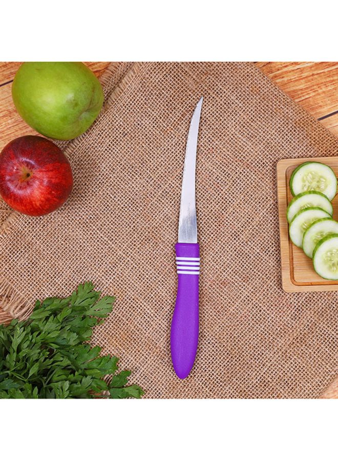 DELCASA 2-Piece Stainless Steel Steak Knife Set Silver/Purple/White 2x8cm  - Image 4