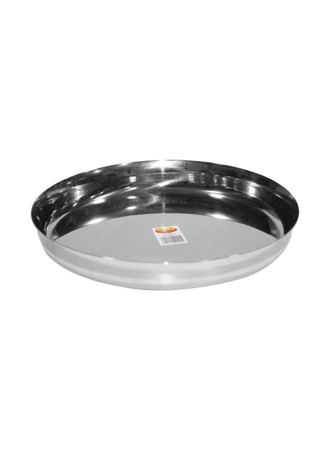 راج - طبق عشاء معدني فضي 22سم - Image 1