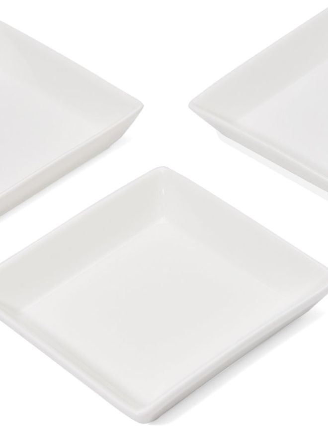3-Piece Square Serveware White 4inch 