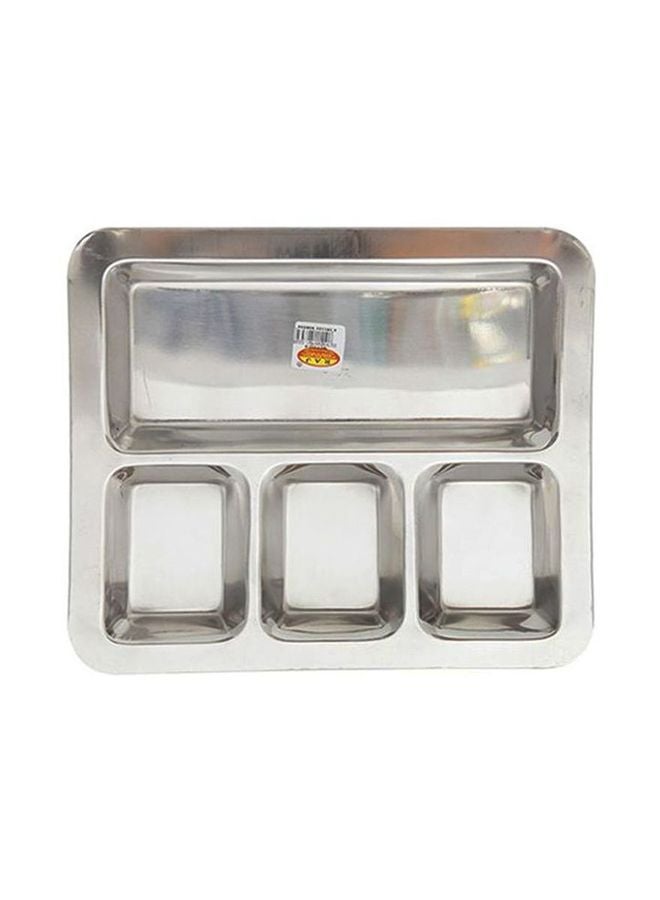 RAJ Stainless Steel Compartment Tray Silver 32.5cm 