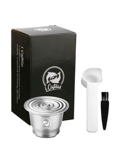 Beauenty Refillable Coffee Capsule Pod With Stainless Steel Espresso Filters And Brush Silver 3.67x2.69cm  - Image 1