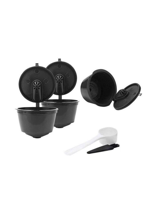 Beauenty 5-Piece Refillable Coffee Filter With Capsule Cup And Brush Black/White 