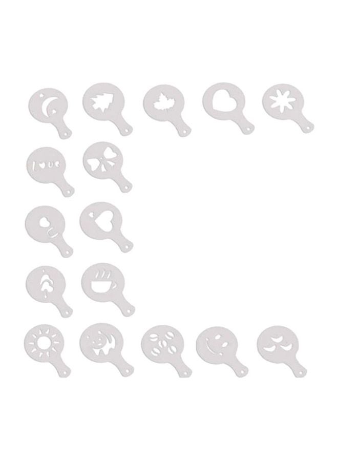 Sharpdo 16-Piece Coffee Decoration Mould Set Clear