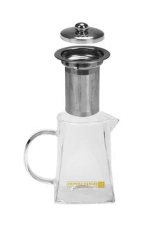 Royalford Glass Tea Pot With Stainless Steel Strain Clear/Silver 500ml  - Image 3
