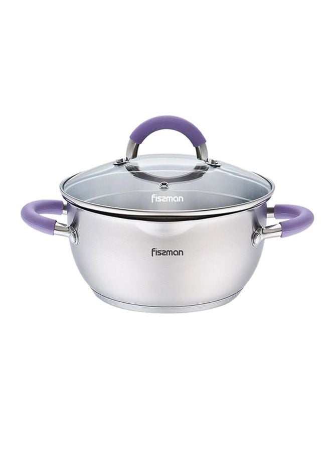 Annette Series Stainless Steel Casserole With Lid And Built-in Strainer Silver 20x10cm