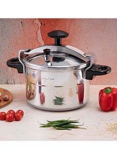 Royalford Aluminum Multi-Safety Device With Cool Touch Handles Pressure Cooker Silver 9Liters  - Image 1