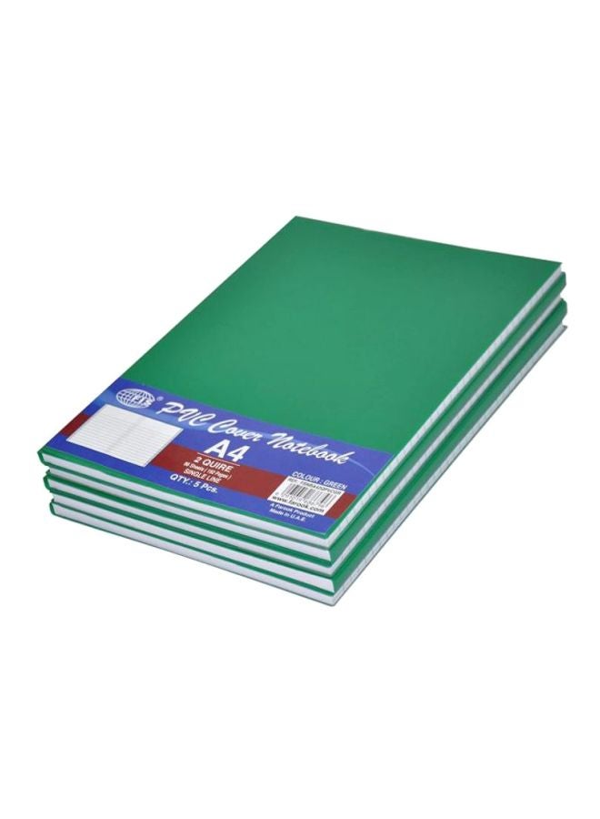 إف اي أس  طقم مكون من 5 دفاتر ملاحظات مقاس A4 تحتوي على 96 صفحة أخضر  - Image 1