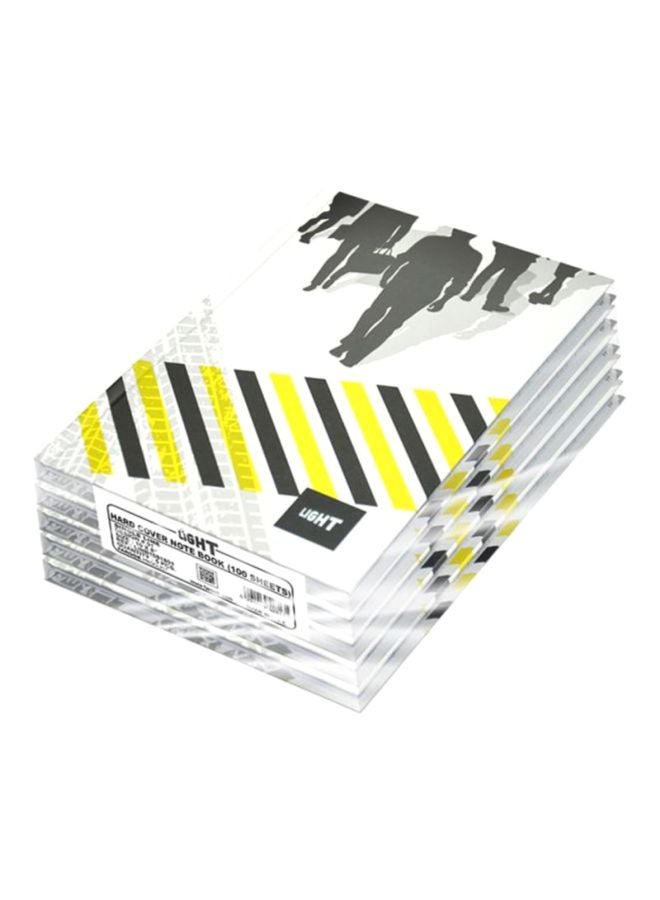 FIS 5-Piece Hard Cover Notebook Set White/Yellow/Grey - Image 1