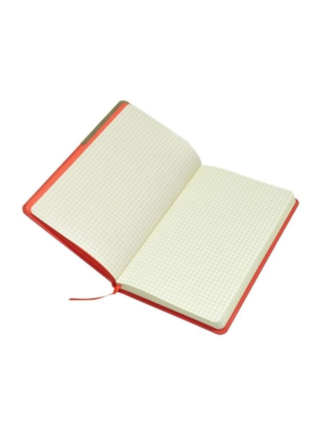 FIS PU Grid Notebook With Elastic Band Red/Brown - Image 2