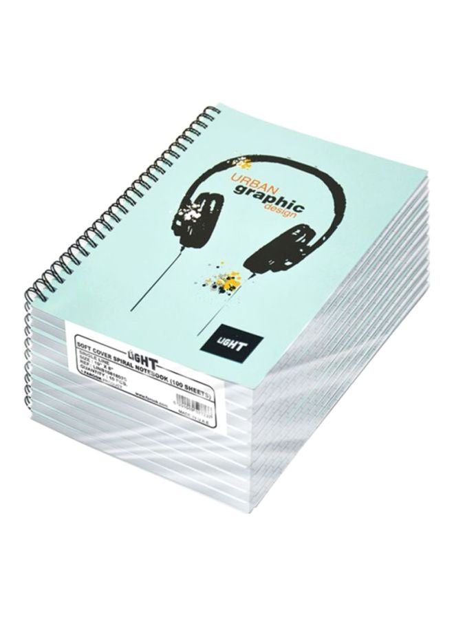 إف اي أس  طقم دفتر ملاحظات بسلك مع غطاء ناعم من 10قطع أزرق / أسود / أبيض - Image 1