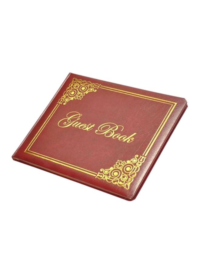 FIS Bonded Cover Guest Book With Ivory Paper Maroon/Yellow - Image 1