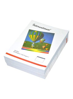 10-Piece A4 Single Line Ruled Notebook Set, 160 Pages Each White/Green/Blue