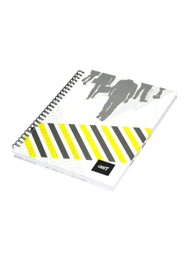 FIS 5-Piece Light Spiral Hard Cover Notebook White/Yellow/Grey - Image 3