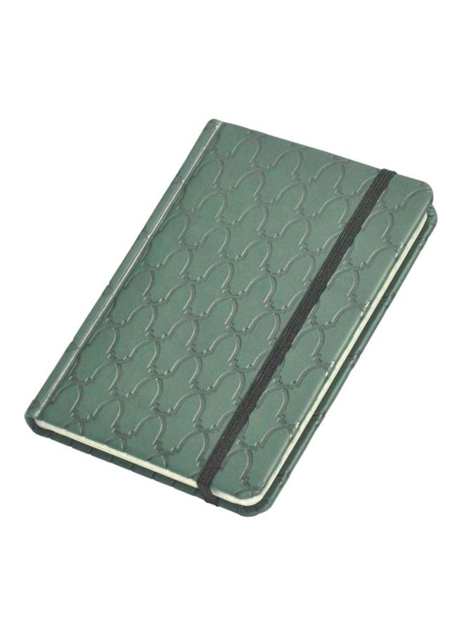 إف اي أس  دفتر ملاحظات بغلاف بتصميم إيطالي من مادة البولي يوريثان ومزود بشريط مطاطي أخضر - Image 1