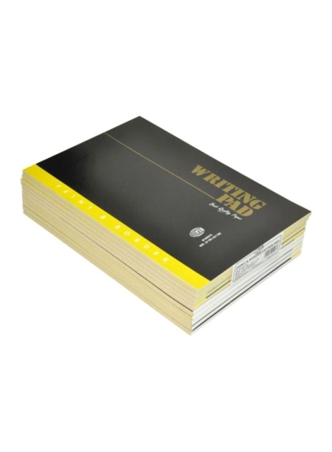 FIS 10-Piece A4 Ruled Paper Notebook, 80 Pages Yellow/Black - Image 1
