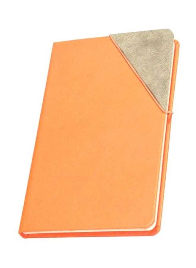 FIS Italian PU Grid Notebook With Elastic Band Orange/Brown - Image 1