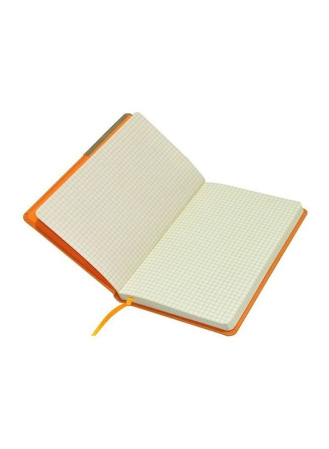 FIS Italian PU Grid Notebook With Elastic Band Orange/Brown - Image 2