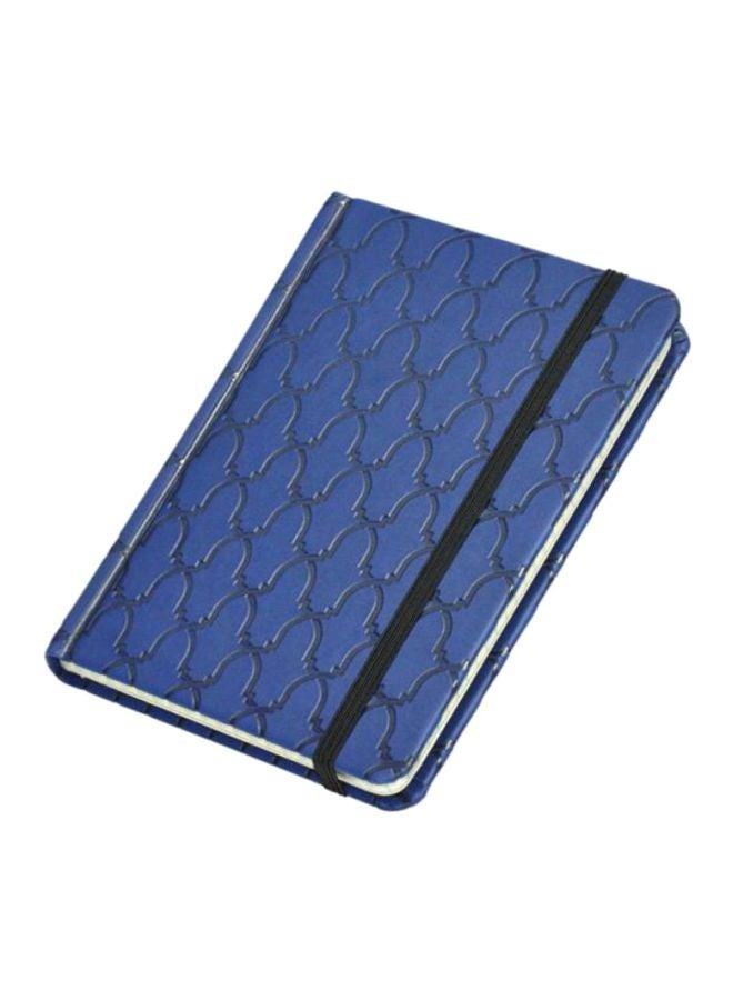 إف اي أس  دفتر ملاحظات بغلاف من جلد البولي يوريثان الإيطالي مع رباط مطاطي وصندوق هدايا مقاس A6 أزرق - Image 1