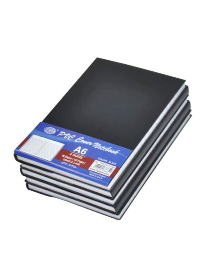FIS 5-Piece A6 Notebooks Black - Image 1