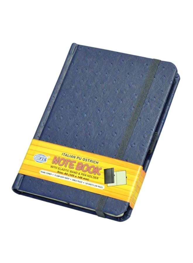 FIS - A6 Italian PU Cover Notebook With Elastic Band And Pen Holder Blue - Image 1
