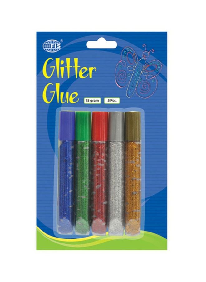 5-Piece Glitter Glue Set Multicolour