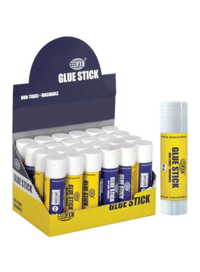FIS 24-Piece Glue Stick Set Yellow/Blue/White - Image 1