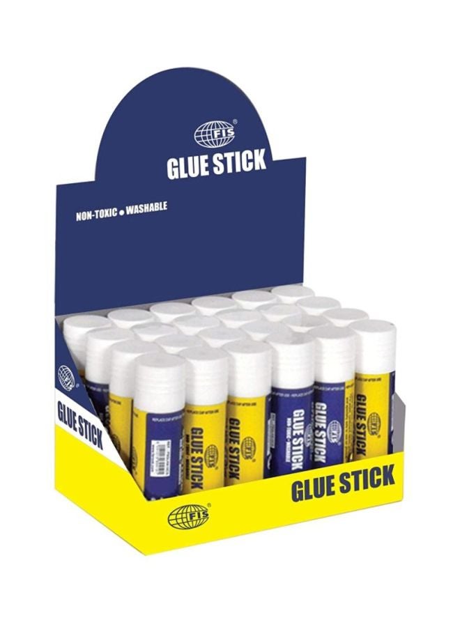FIS 24-Piece Glue Stick Set Yellow/Blue/White - Image 2