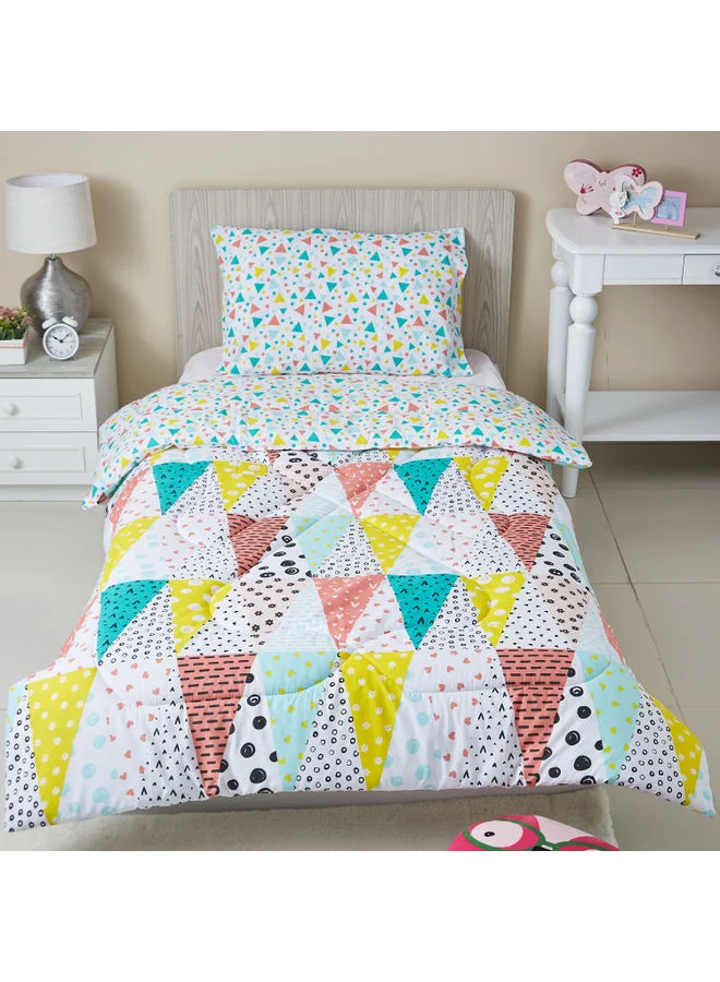 Home Box 2-Piece Single Comforter Set Cotton Multicolour 220 x 135cm