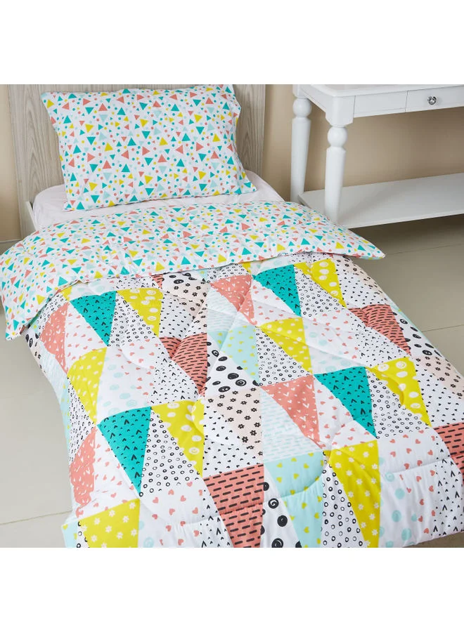 Home Box 2-Piece Single Comforter Set Cotton Multicolour 220 x 135cm